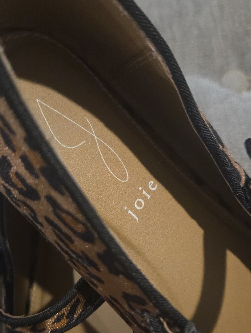 Joie Leopard-Print Mary Jane Flats in Brown and Black - Picture 2 of 6